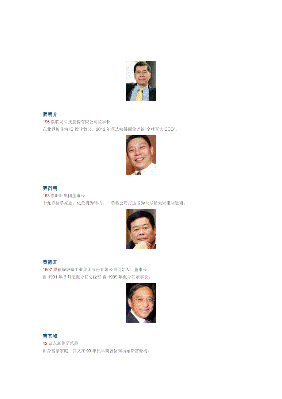 2013华人经济领袖百强人选_第1页