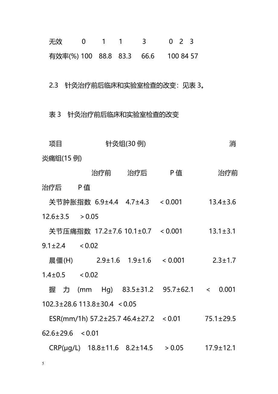 针灸治疗类风湿关节炎的临床研究_第5页