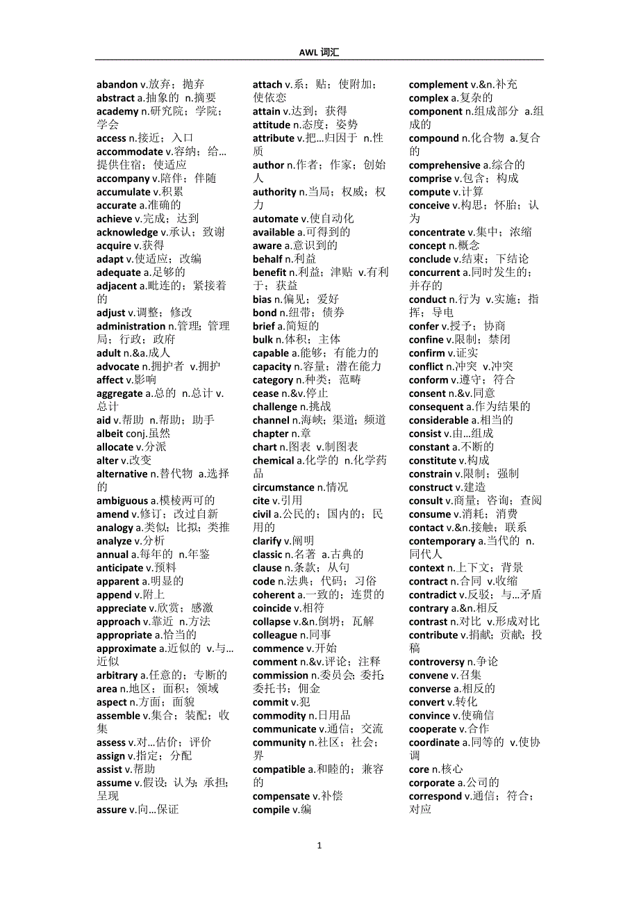 500个英语经典学术词汇_第1页