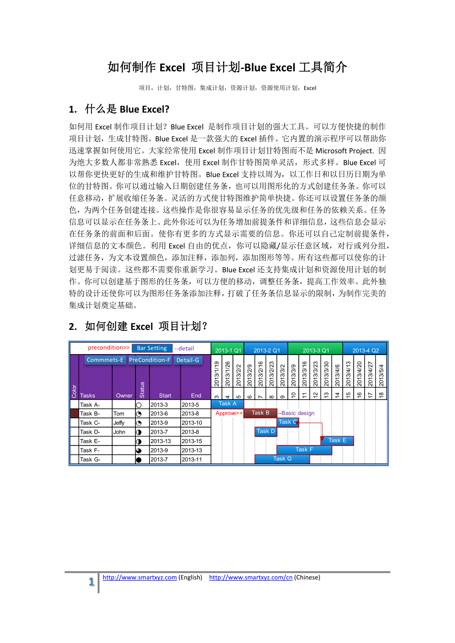 用excel制作甘特计划的工具_第1页