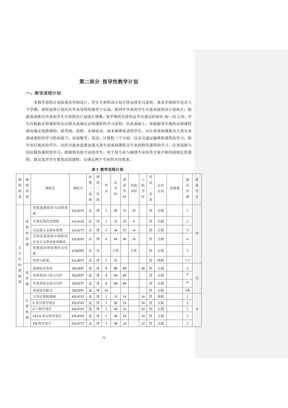 北京交大劳动与社会保障专业培养计划_第5页