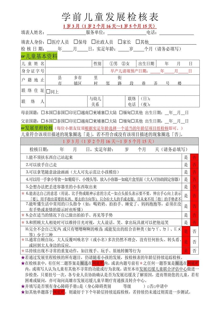 学前儿童发展检核表_第5页