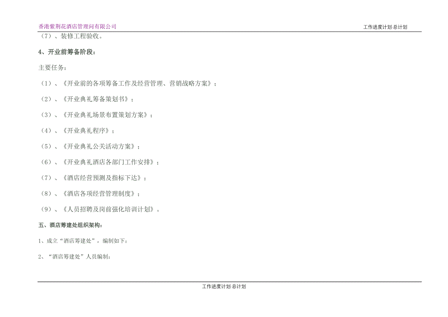 东方圣都国际大酒店开业筹建总体工作计划_第4页