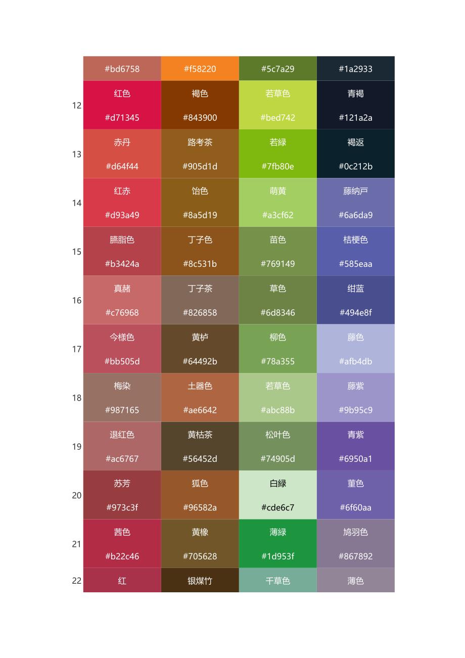 中文颜色名称颜色对照表_第2页