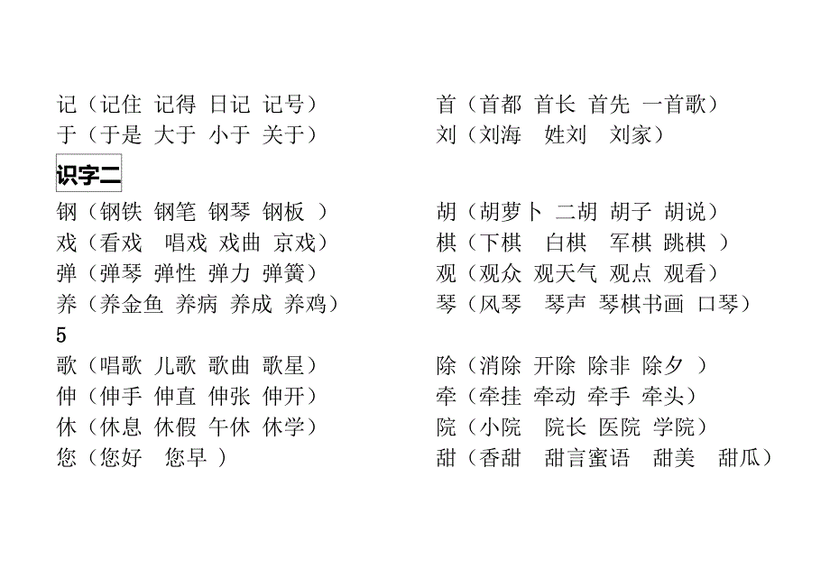 二年级上生生字表字组词_第3页