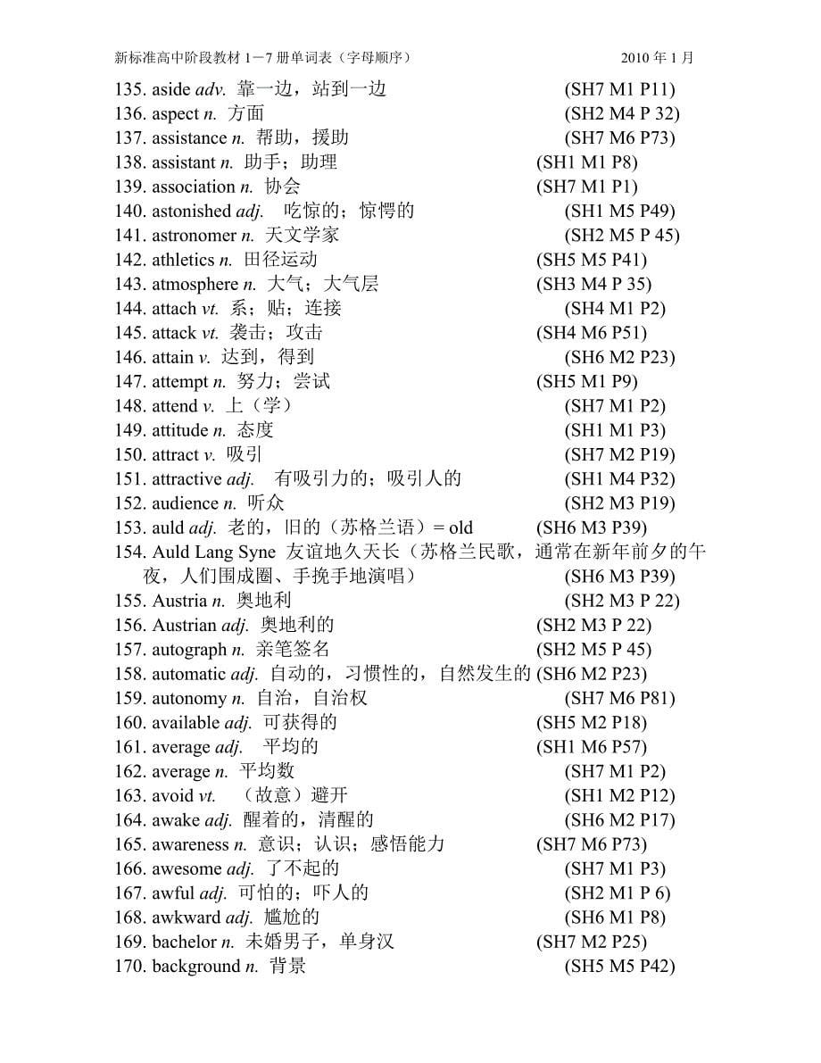 NSESH1-7单词表(字母顺序)2010.1.20_第5页