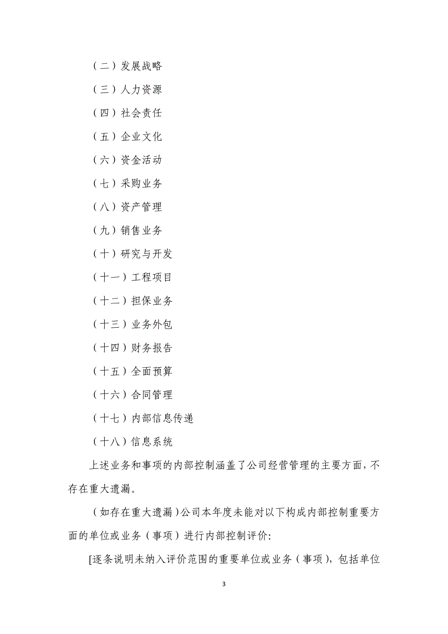 企业内部控制评价报告模板_第3页