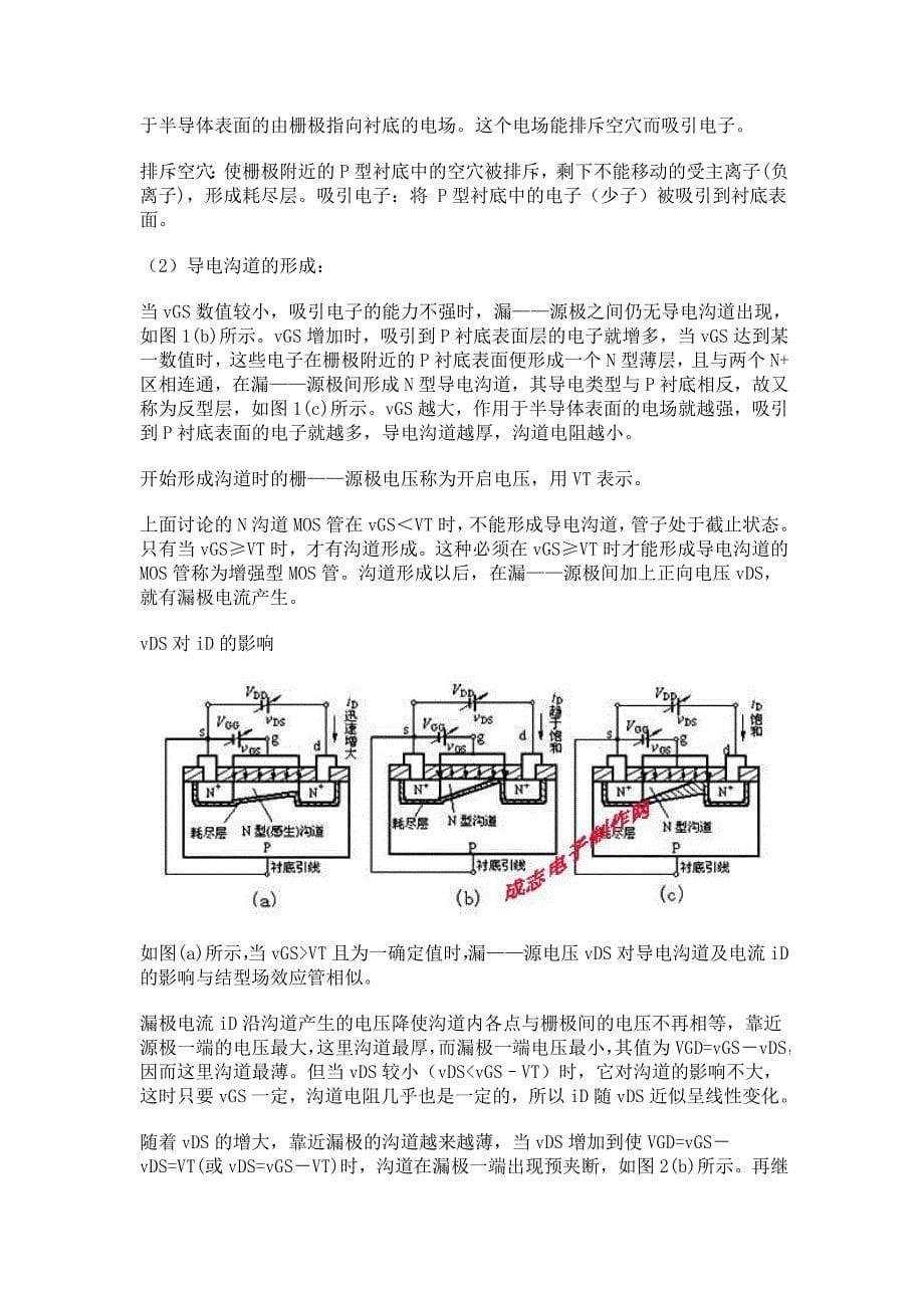 MOS集成电路简介及N沟道MOS管和P沟道MOS管_第5页