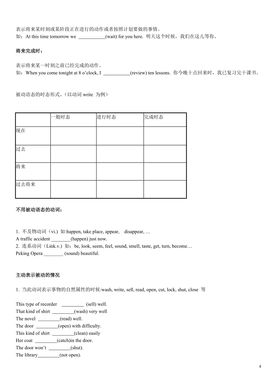 时态与语态综合练习_第4页