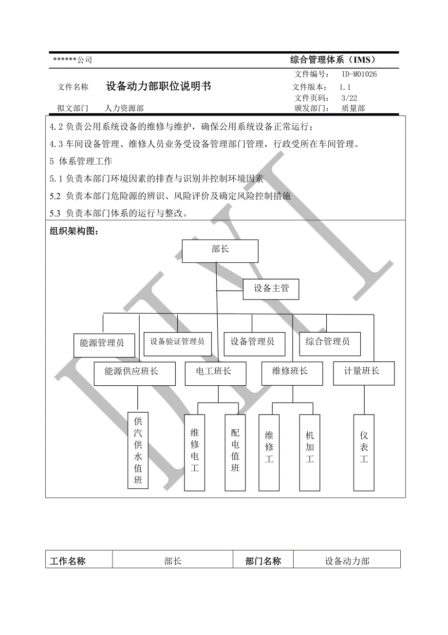 ID-M01026设备动力部职位说明书1.1_第3页