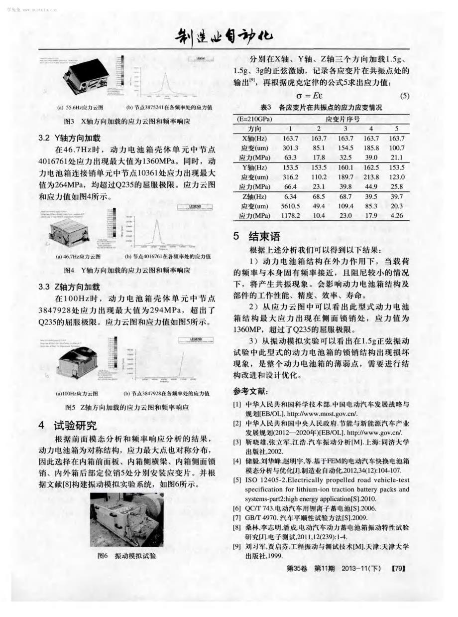 电动汽车动力电池箱模态分析和试验研究_第3页