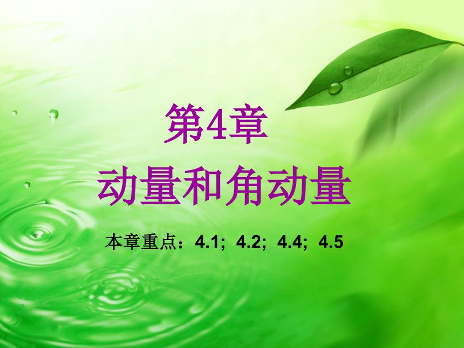 第4章 动量和角动量_第1页