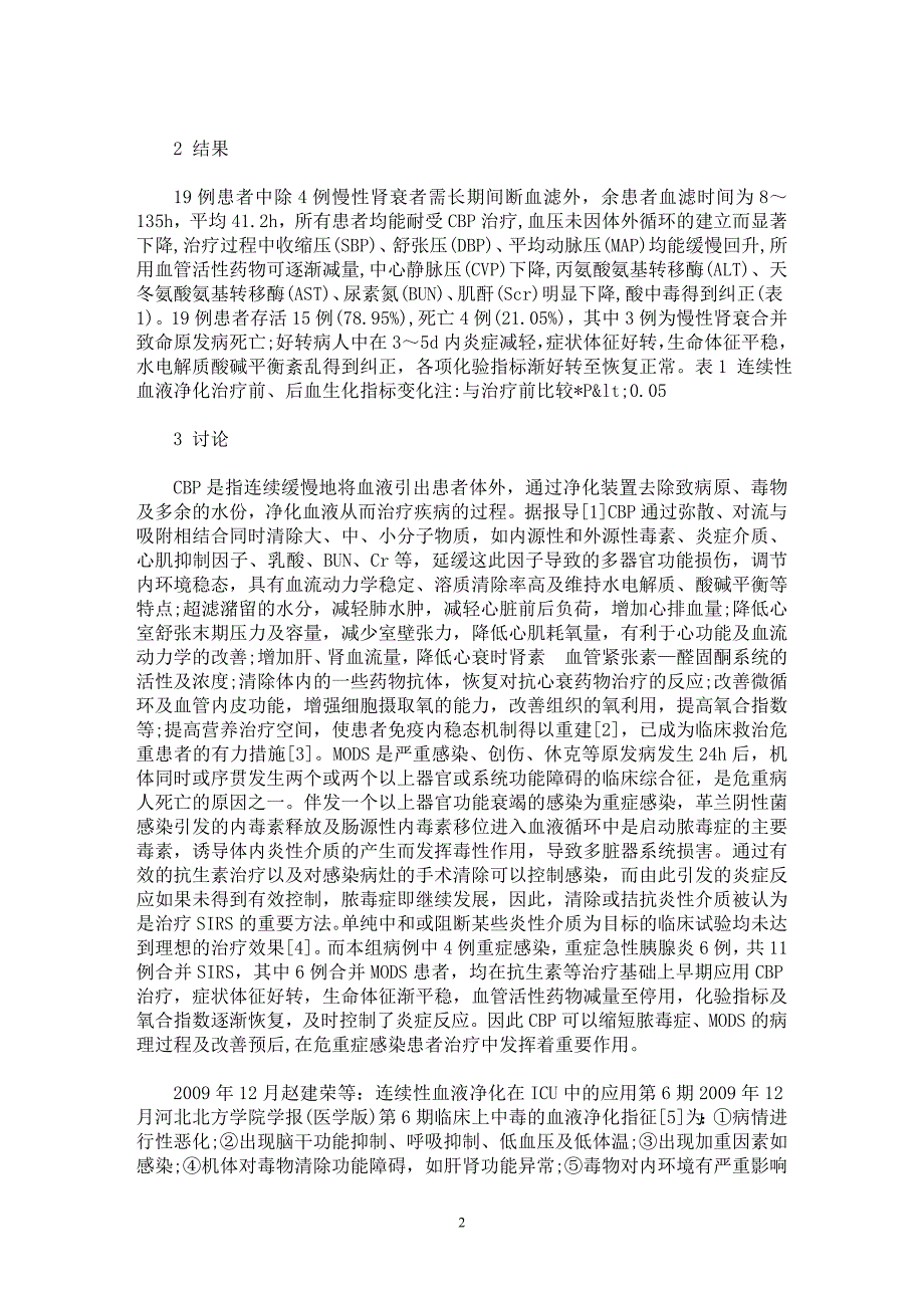 【最新word论文】连续性血液净化在ICU中的应用【临床医学专业论文】_第2页