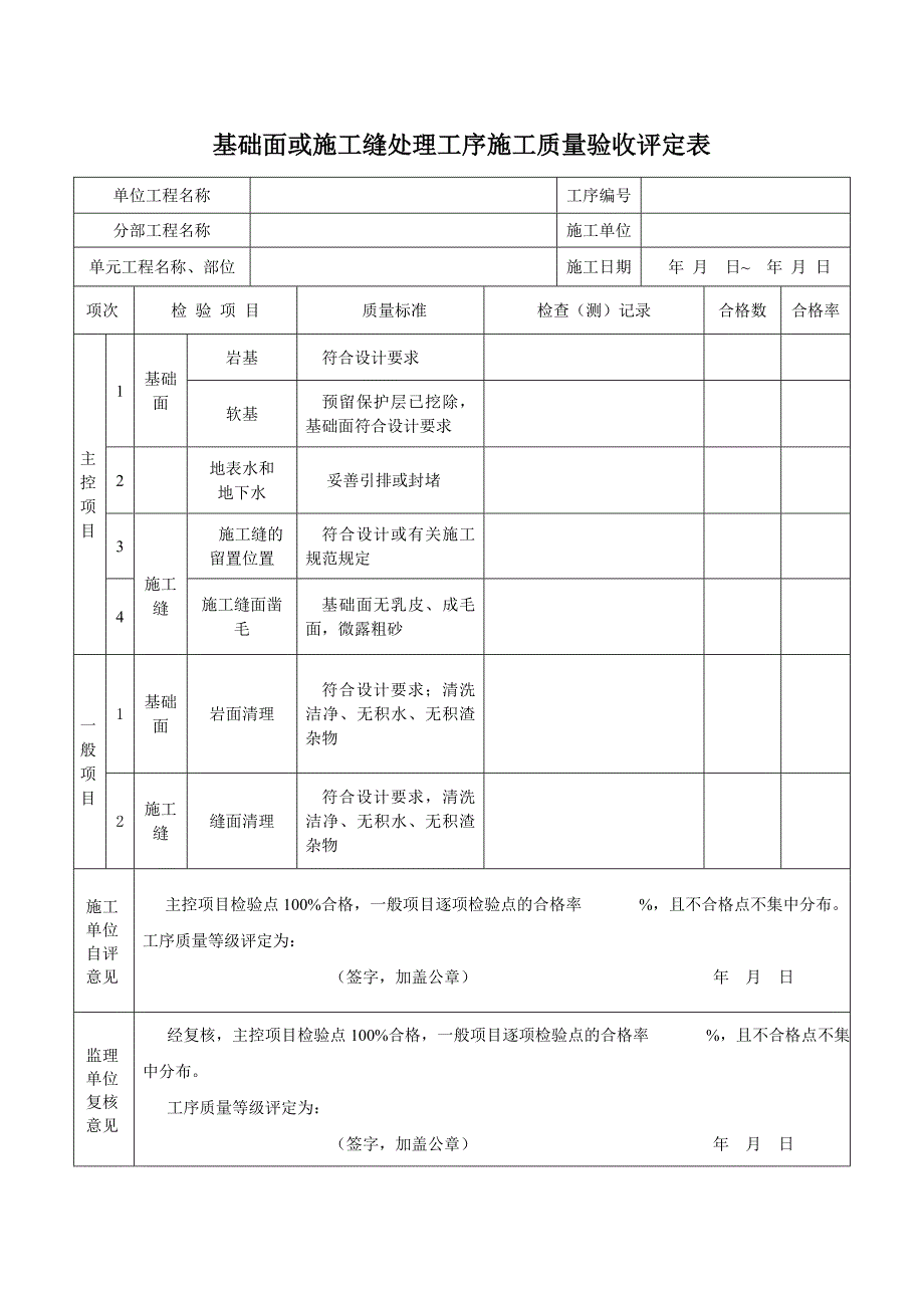 生产桥建筑物工程施工质量评定表11_第4页