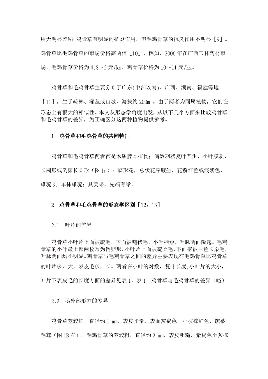 鸡骨草与毛鸡骨草的形态学差异研究【药学论文】_第2页