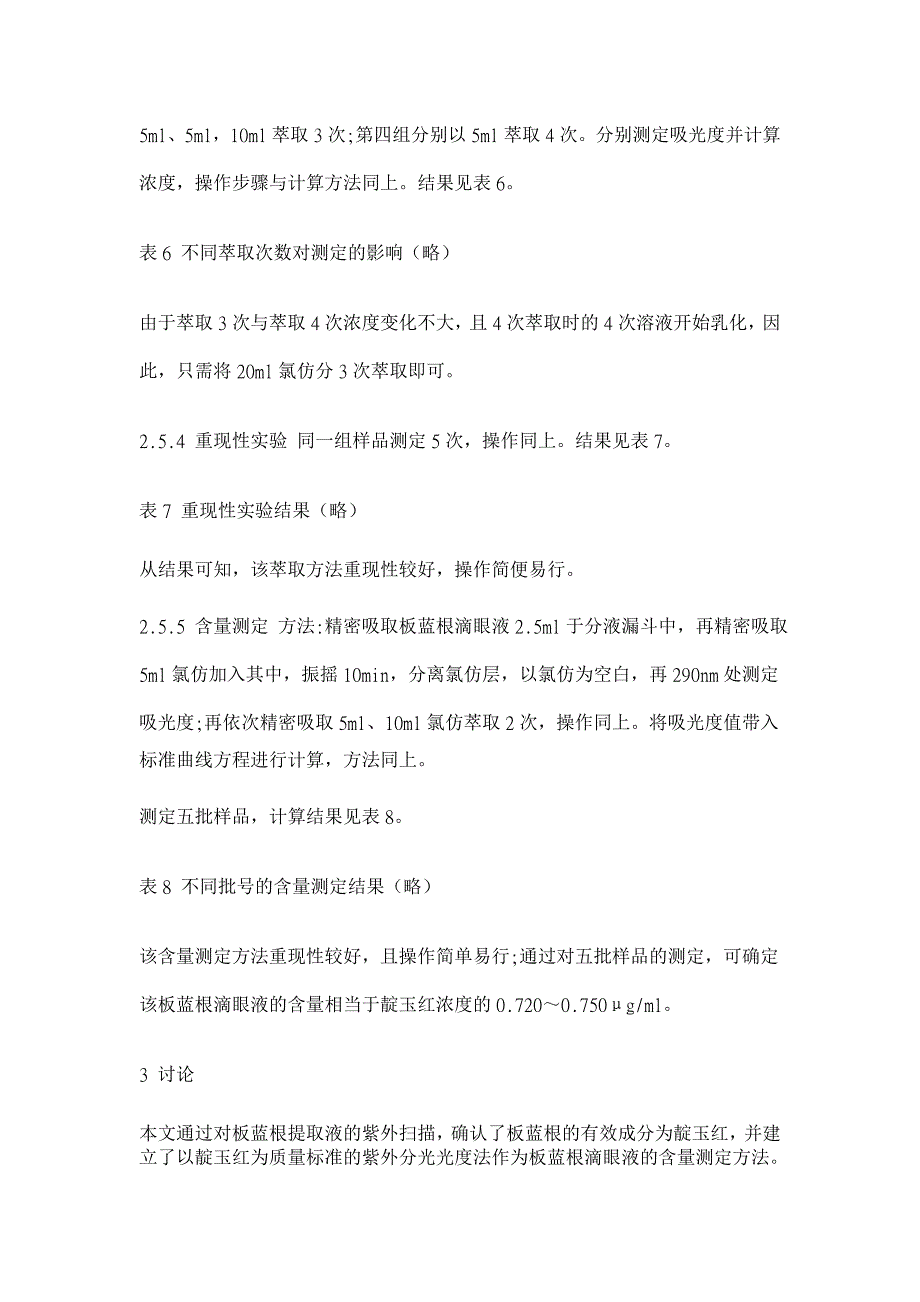 紫外分光光度法测定板蓝根滴眼液的含量 【临床医学论文】_第4页