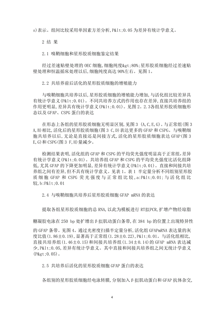 【最新word论文】嗅鞘细胞对活化的星形胶质细胞的作用【临床医学专业论文】_第4页