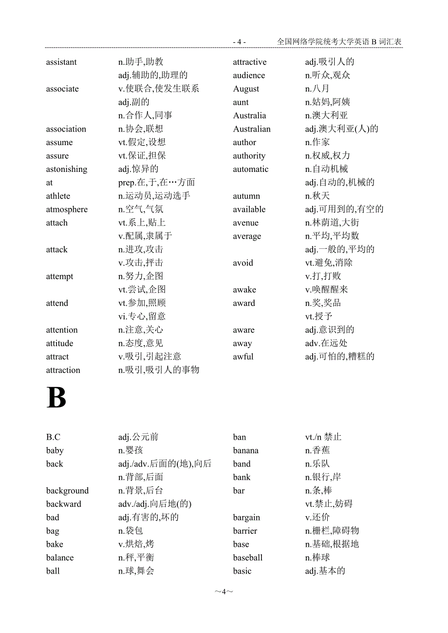 大英语B级词汇表_第4页