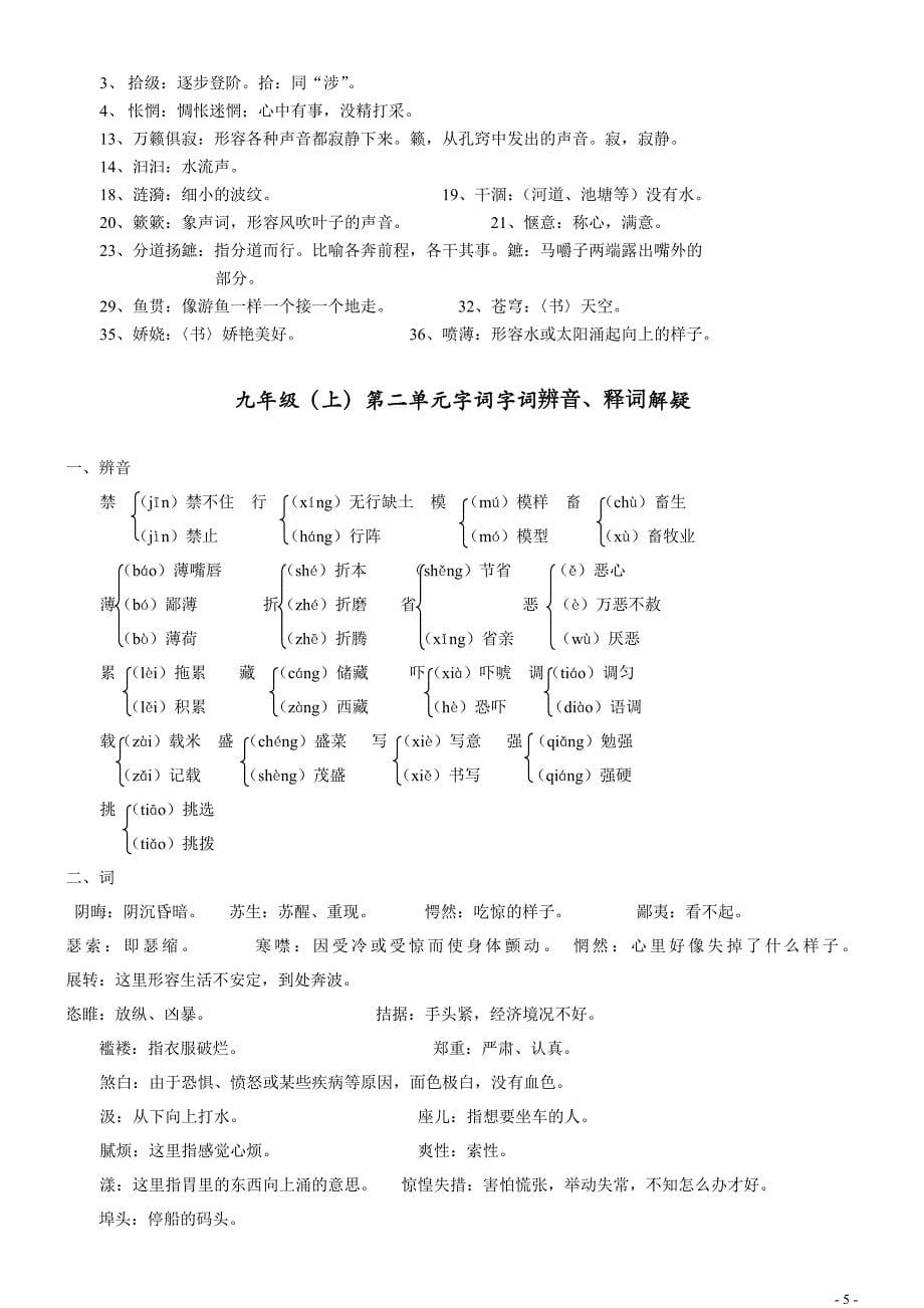 九年级上册重要生字词_第5页