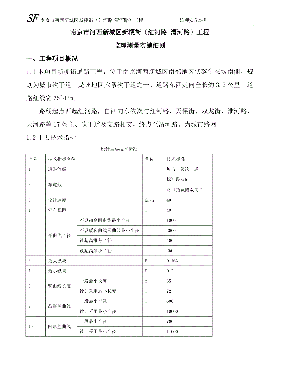 河西新梗街监理细则(测量)_第1页