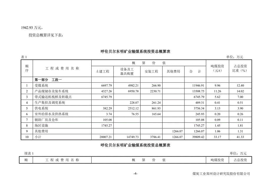 呼伦贝尔东明矿业输煤系统概算编制说明_第4页