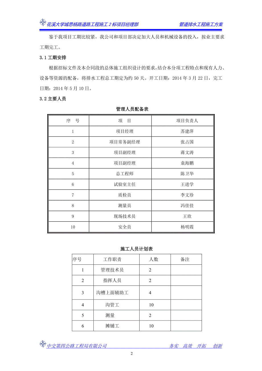 思杨路2标管道排水工程施工方案_第2页