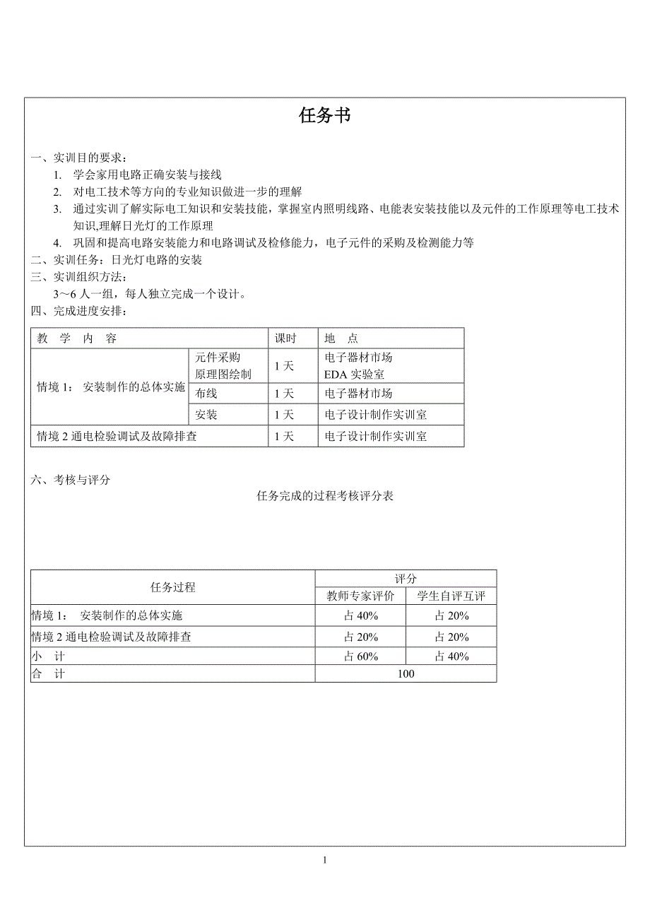 项目二《日光灯电路的安装》实训报告_第2页