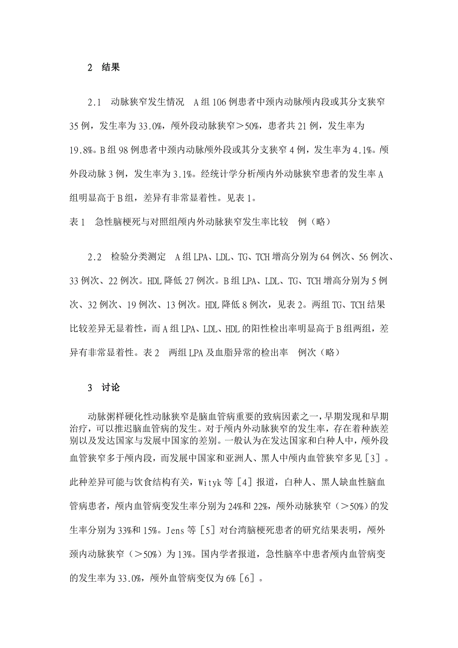 急性脑梗死患者颅内外动脉狭窄发生率及相关因素对比研究【临床医学论文】_第3页