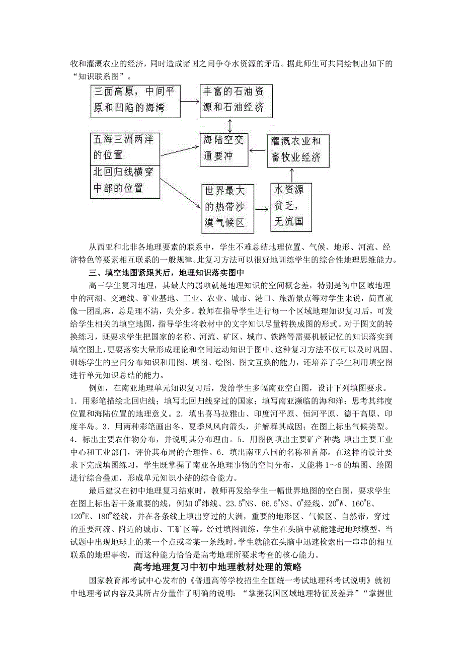 高考地理复习中初中地理教材处理的策略_第3页