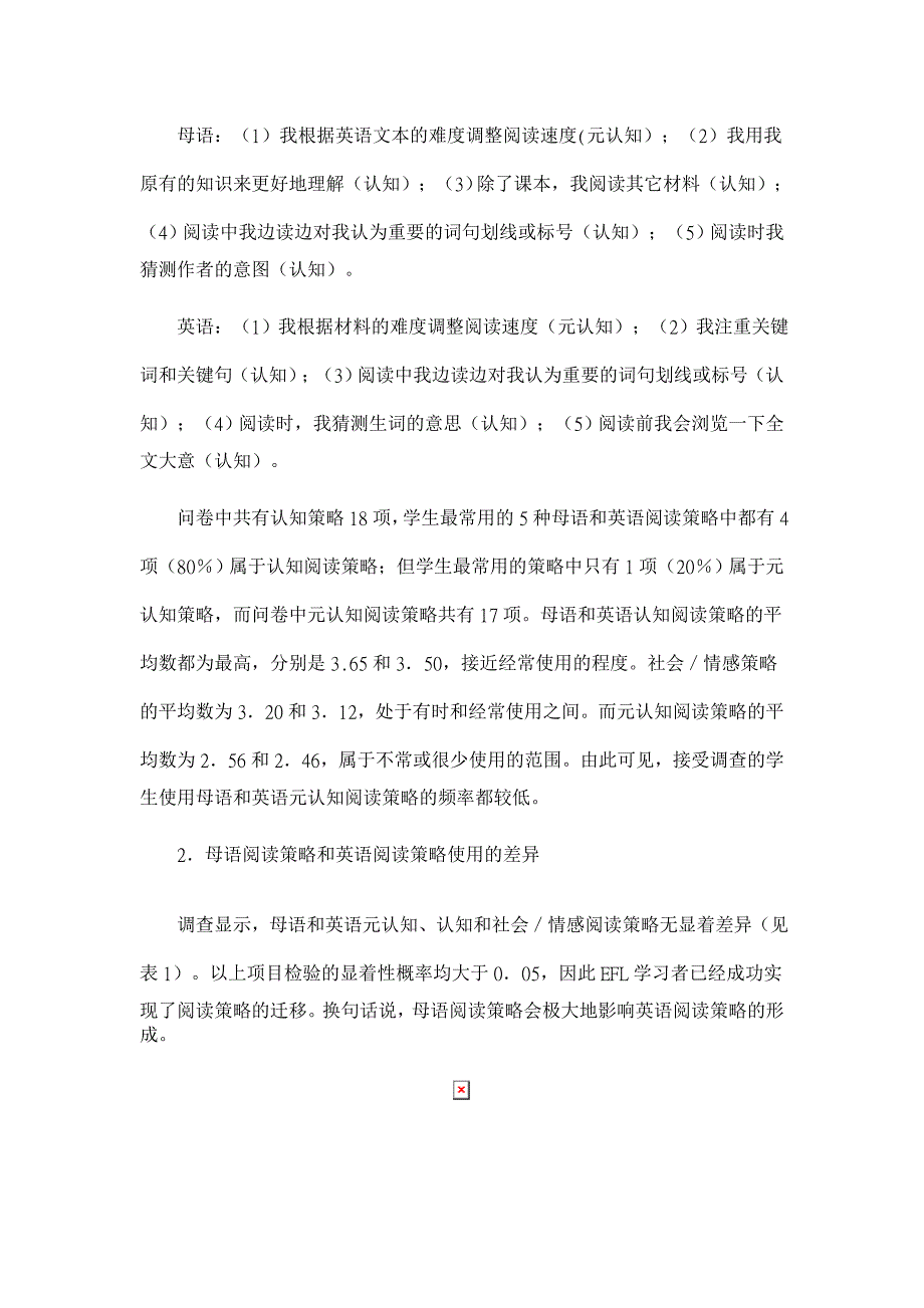 阅读策略迁移调查及元认知培训 【高等教育论文】_第3页