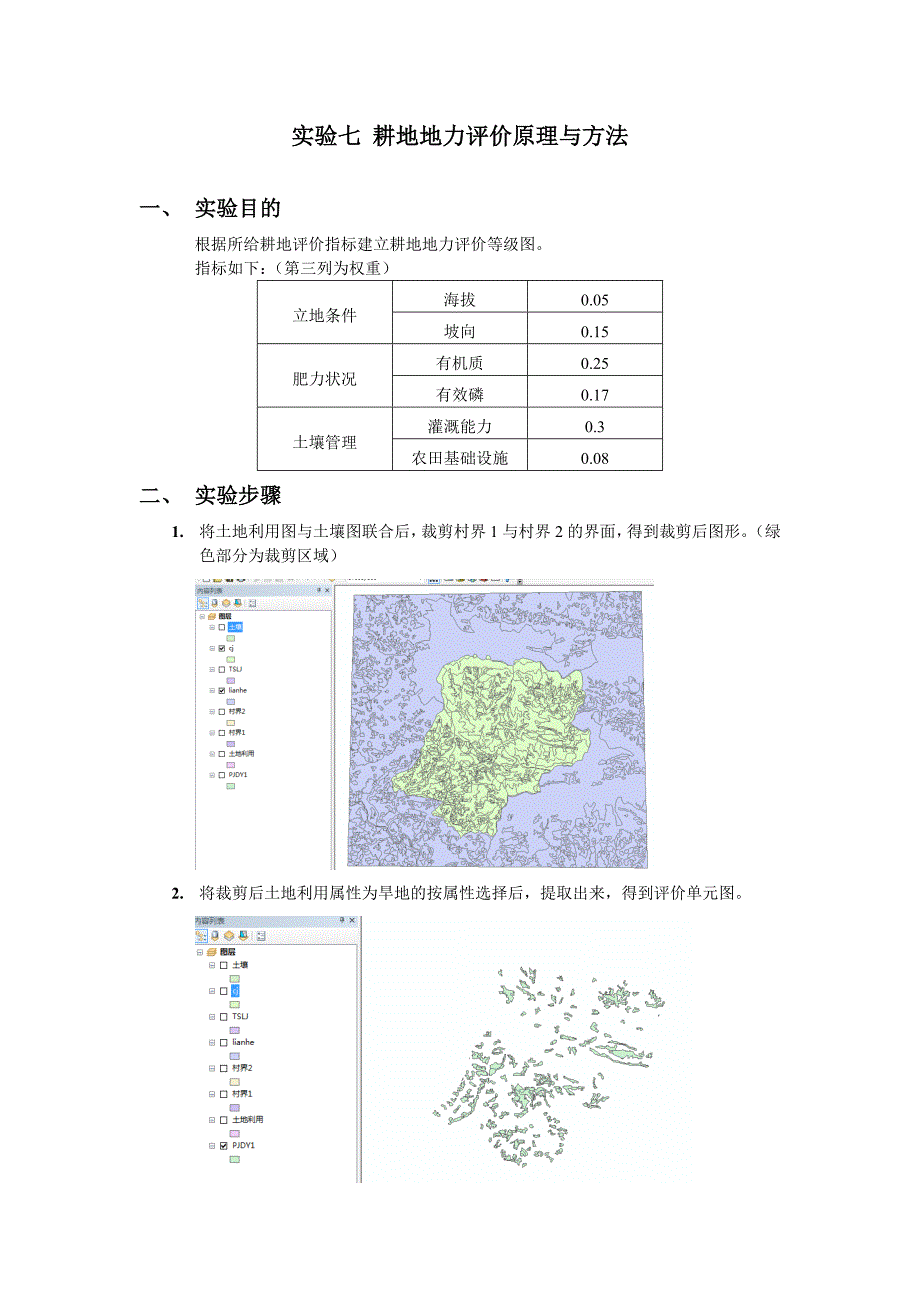 实验七 耕地地力评价原理与方法_第1页