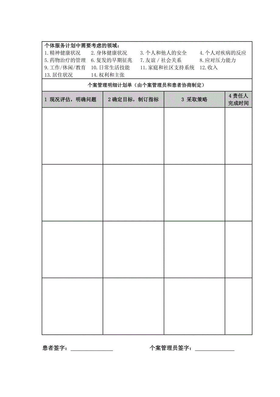 个案管理填写表格(和随访表一起填写)_第4页