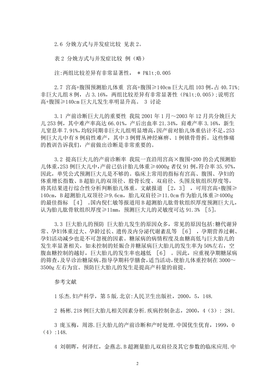 【最新word论文】巨大儿253例临床分析【临床医学专业论文】_第2页