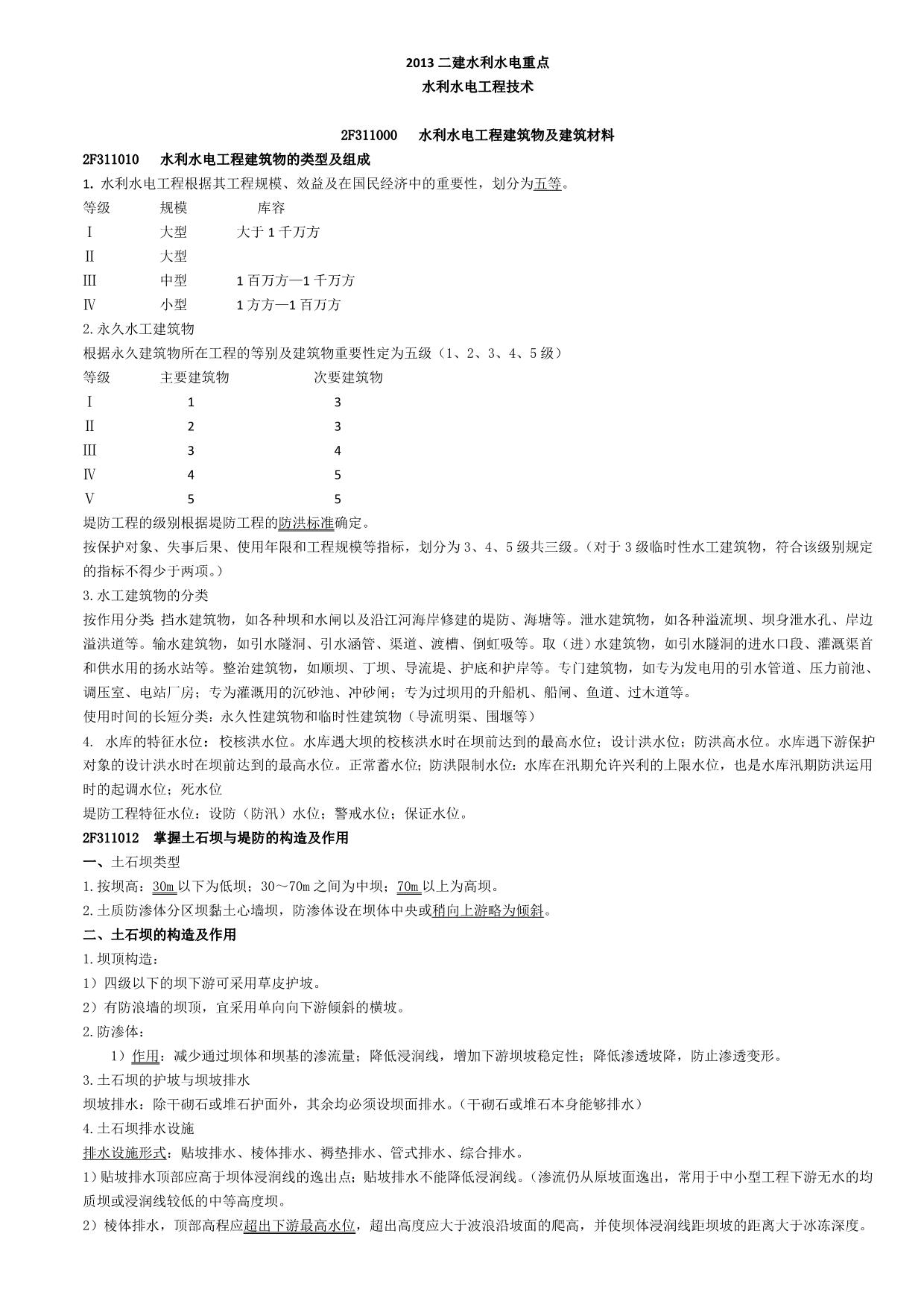 二建考试自制-水利水电重点第1部分_第1页