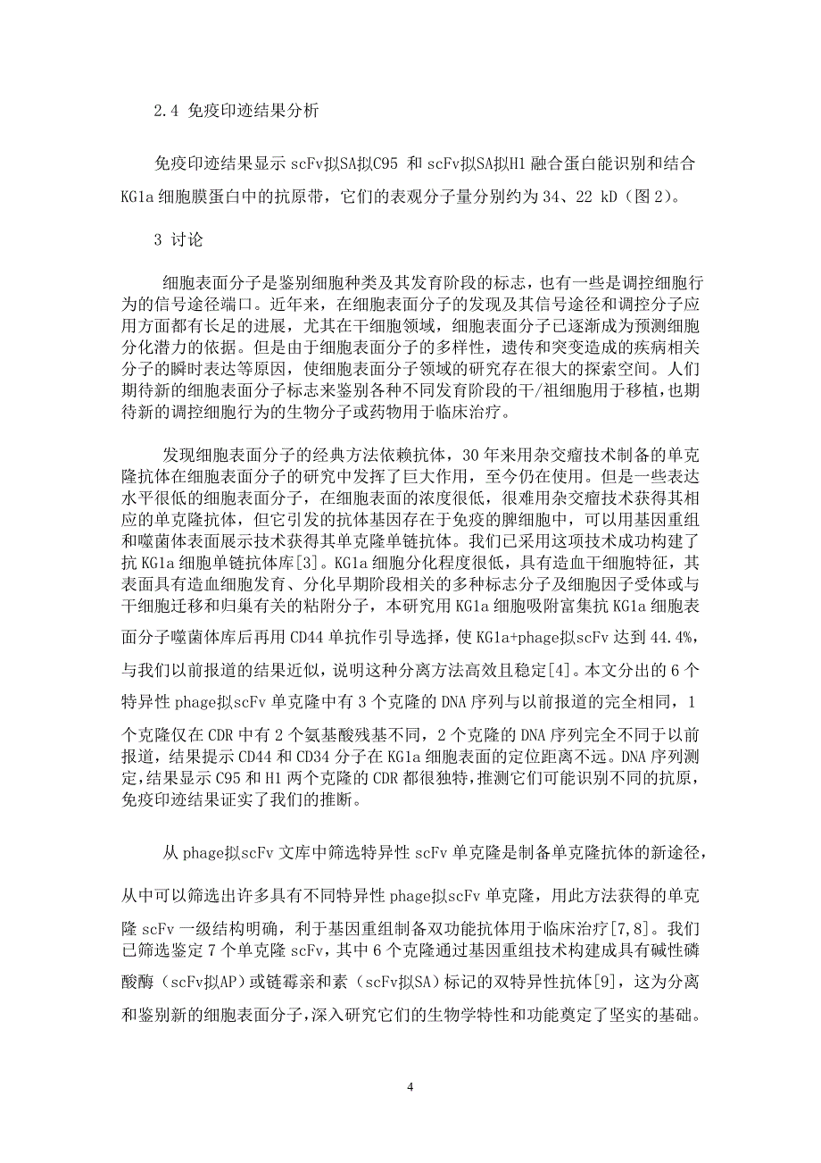 【最新word论文】特异性抗细胞表面分子单链抗体的分离和鉴定【临床医学专业论文】_第4页