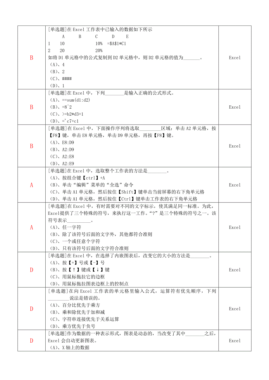 一级考试选择题072-有答案_第3页