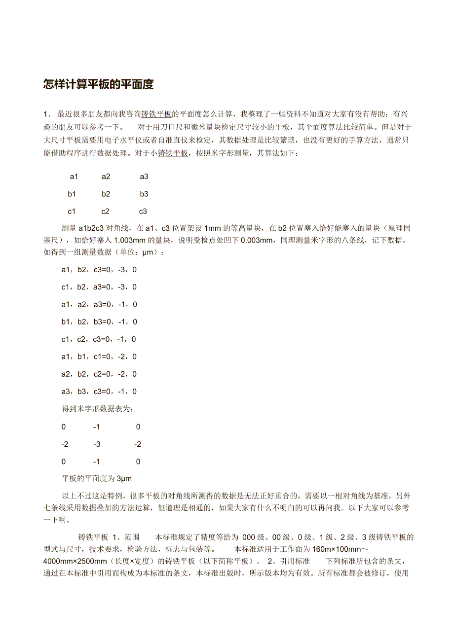 怎样计算平板的平面度_第1页