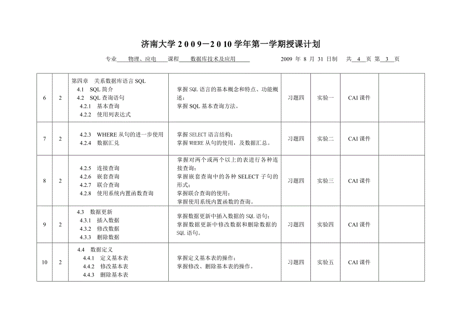 2009授课计划(物理应电0801-02李英俊)_第4页