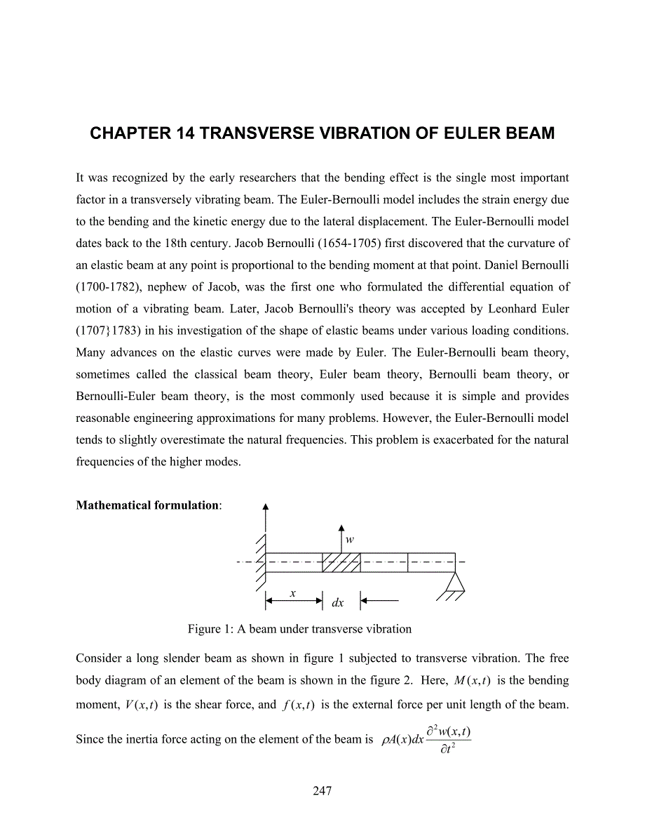 CHAPTER 14 TRANSVERSE VIBRATION OF EULER （第14章横向振动的欧拉）_第1页