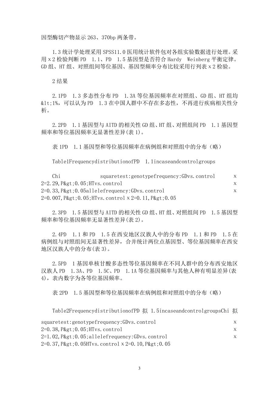 【最新word论文】PD1基因多态性与自身免疫性甲状腺病的相关性【医学专业论文】_第3页