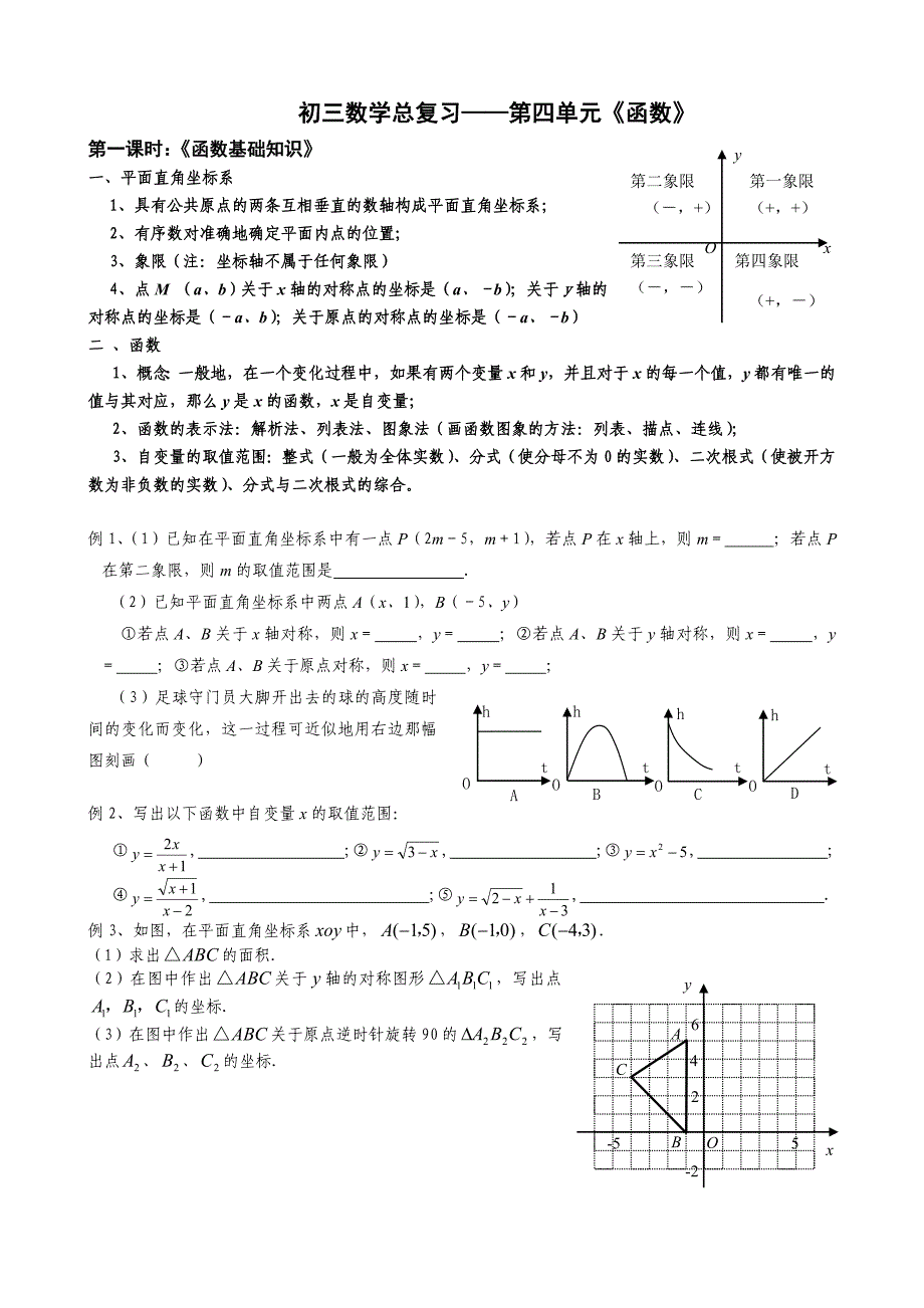 初三数学总复习函数_第1页