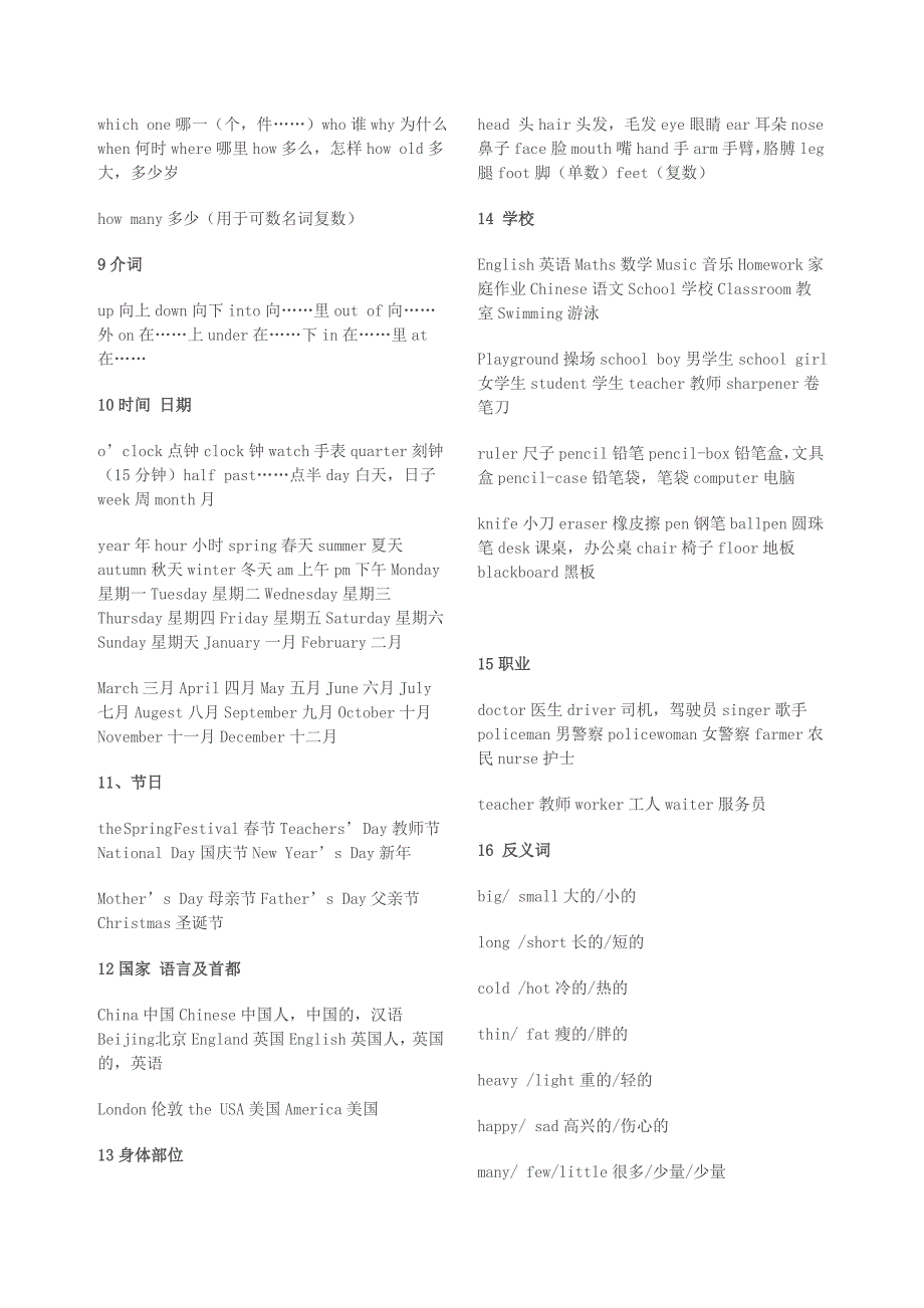 英语分类词汇大全1_第2页