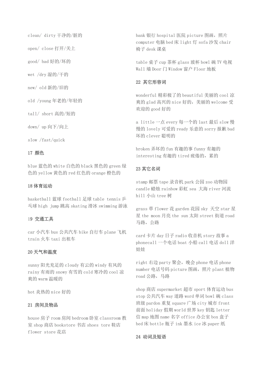 英语分类词汇大全1_第3页