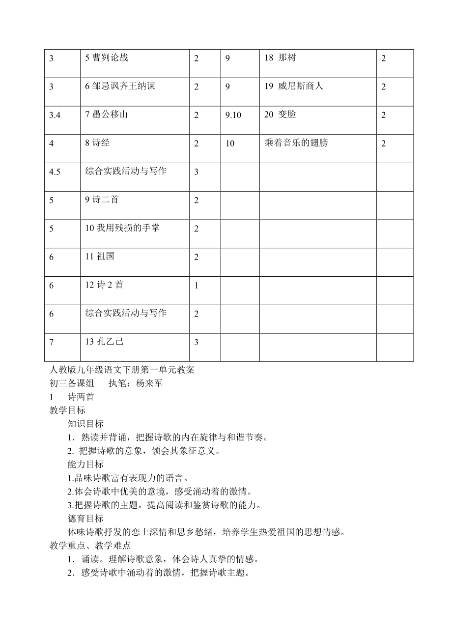 人教版九年级语文下册教案_第2页