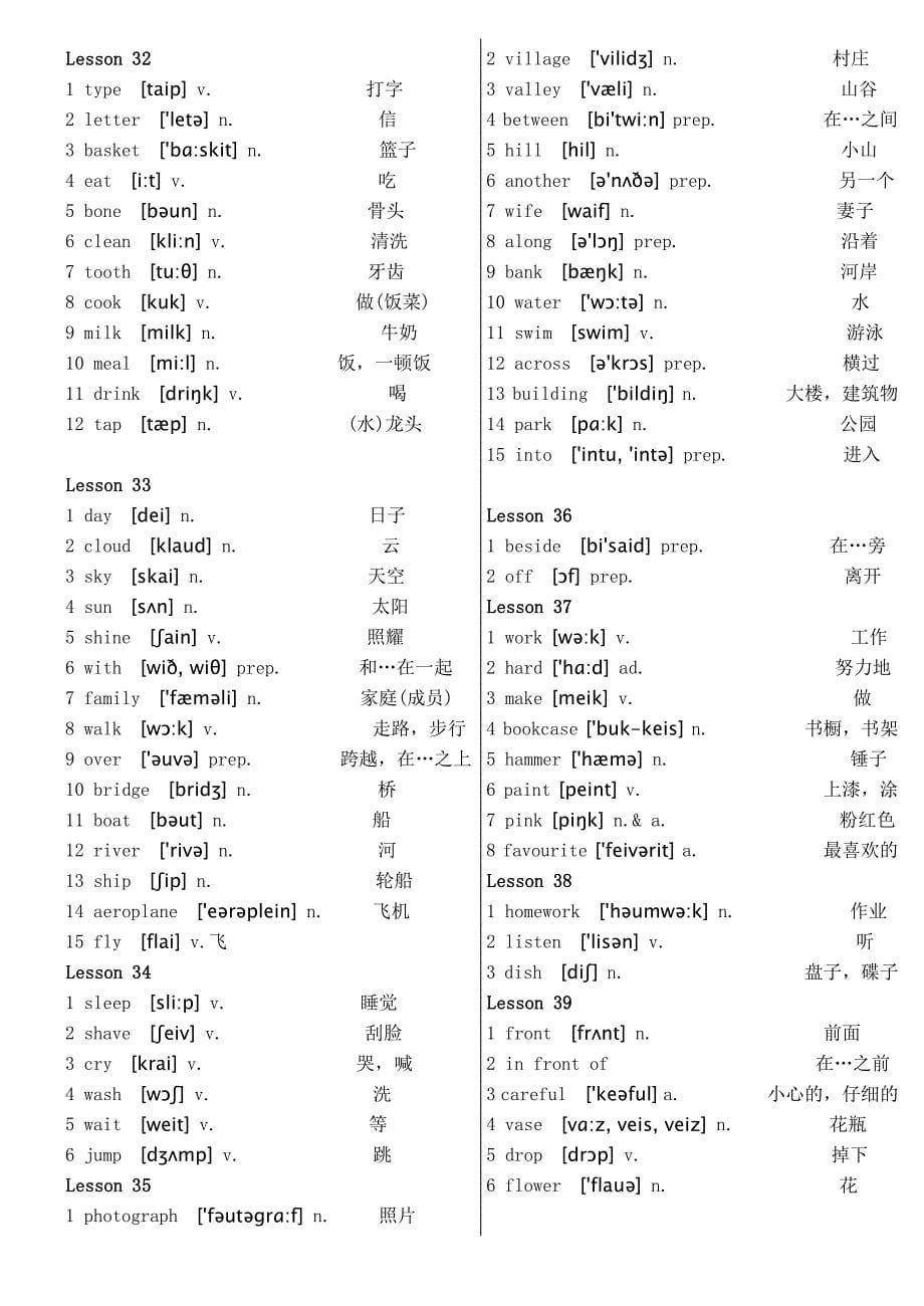 新概念英语第一册单词_第5页