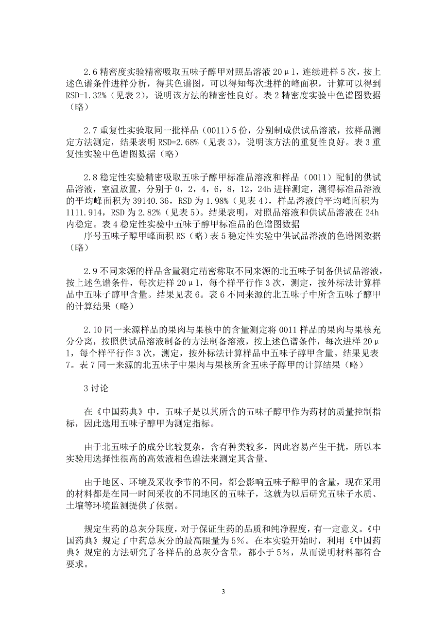 【最新word论文】不同来源北五味子的质量研究【药学专业论文】_第3页