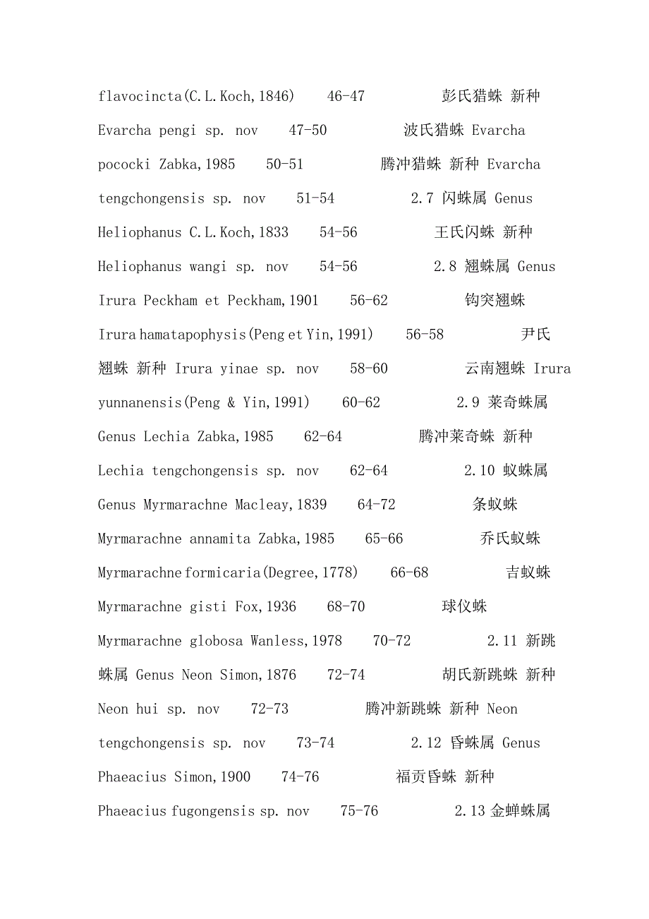 分类学论文：蜘蛛目跳蛛科高黎贡山_第4页