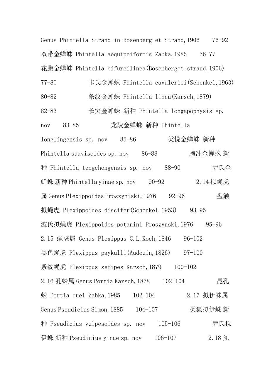 分类学论文：蜘蛛目跳蛛科高黎贡山_第5页