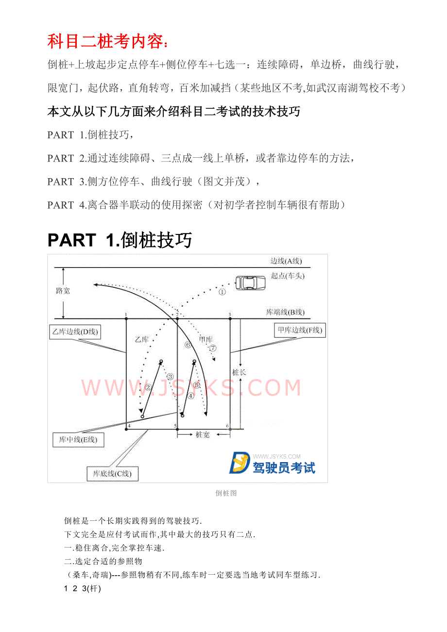 《深圳驾考科目二考试技术窍门》_第1页