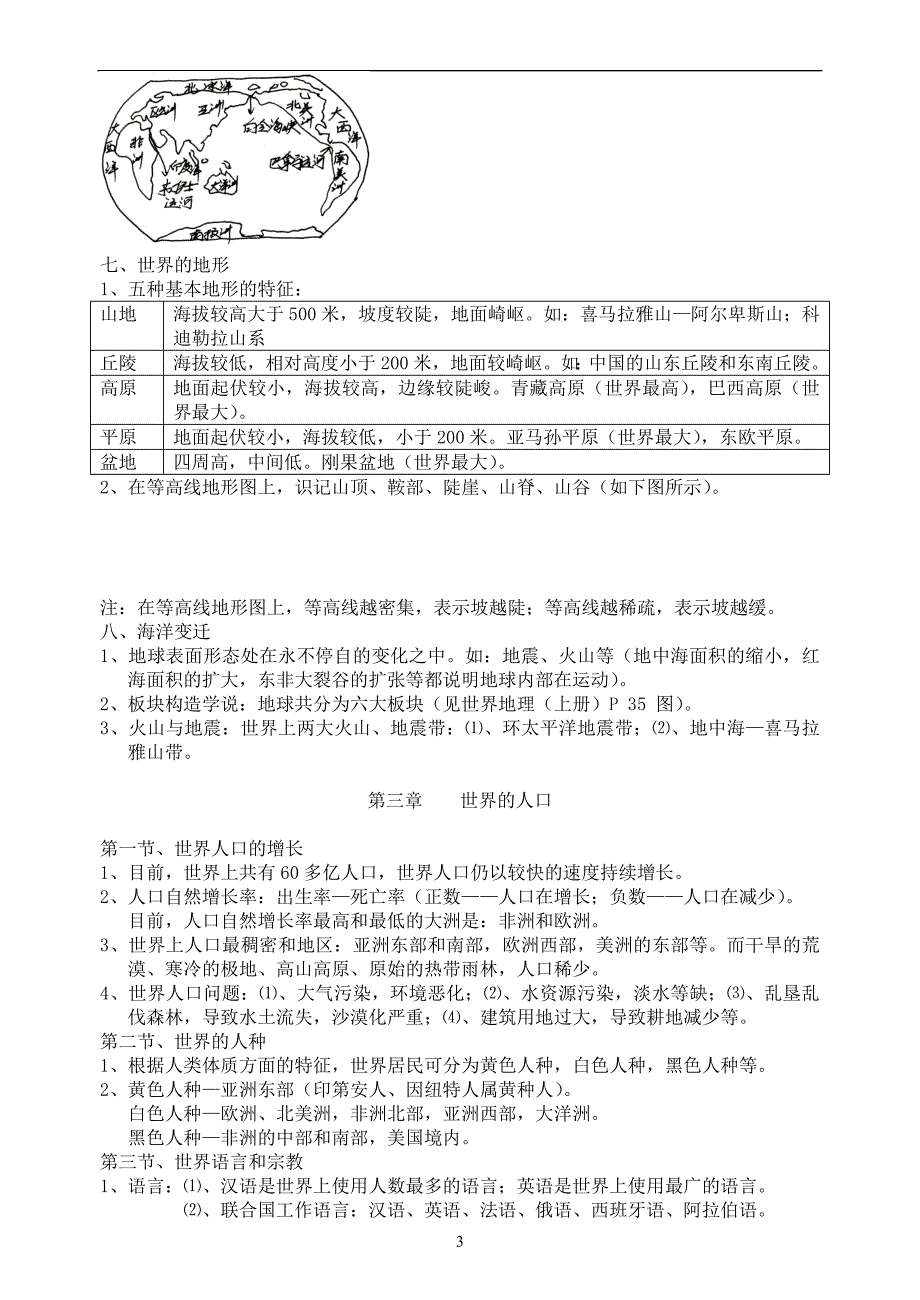 七年级地理(上册)知识点_第3页